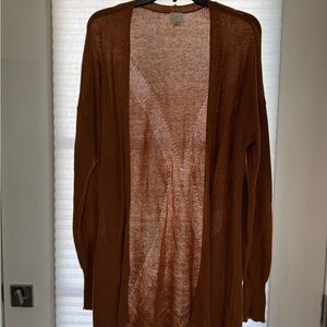 Women's Brown Open-Front Sweater